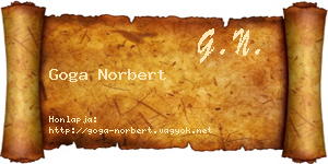Goga Norbert névjegykártya